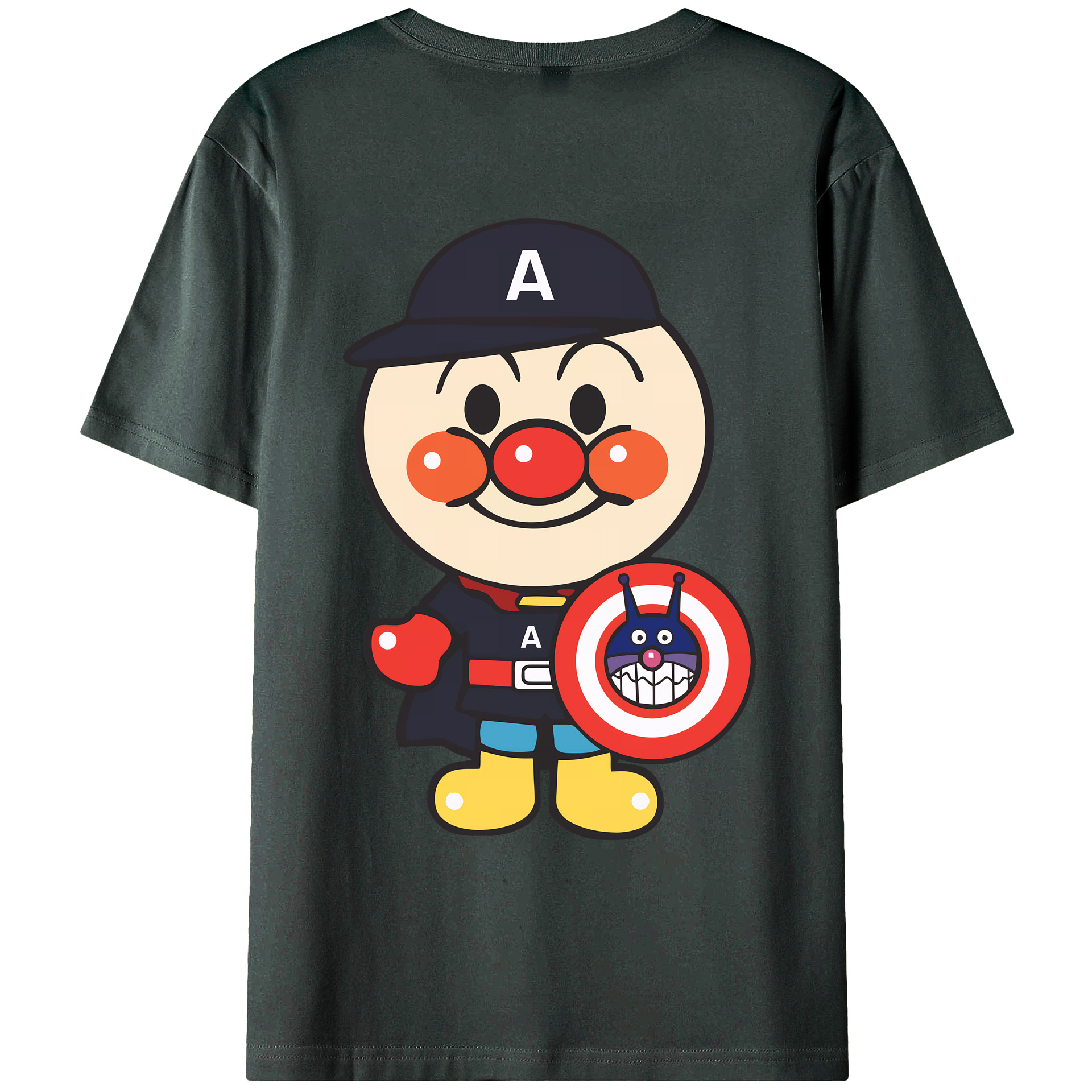 （画像用） アンパンマン Anpanman 綿100％ メンズ半袖Tシャツ（バックプリント） 通気性